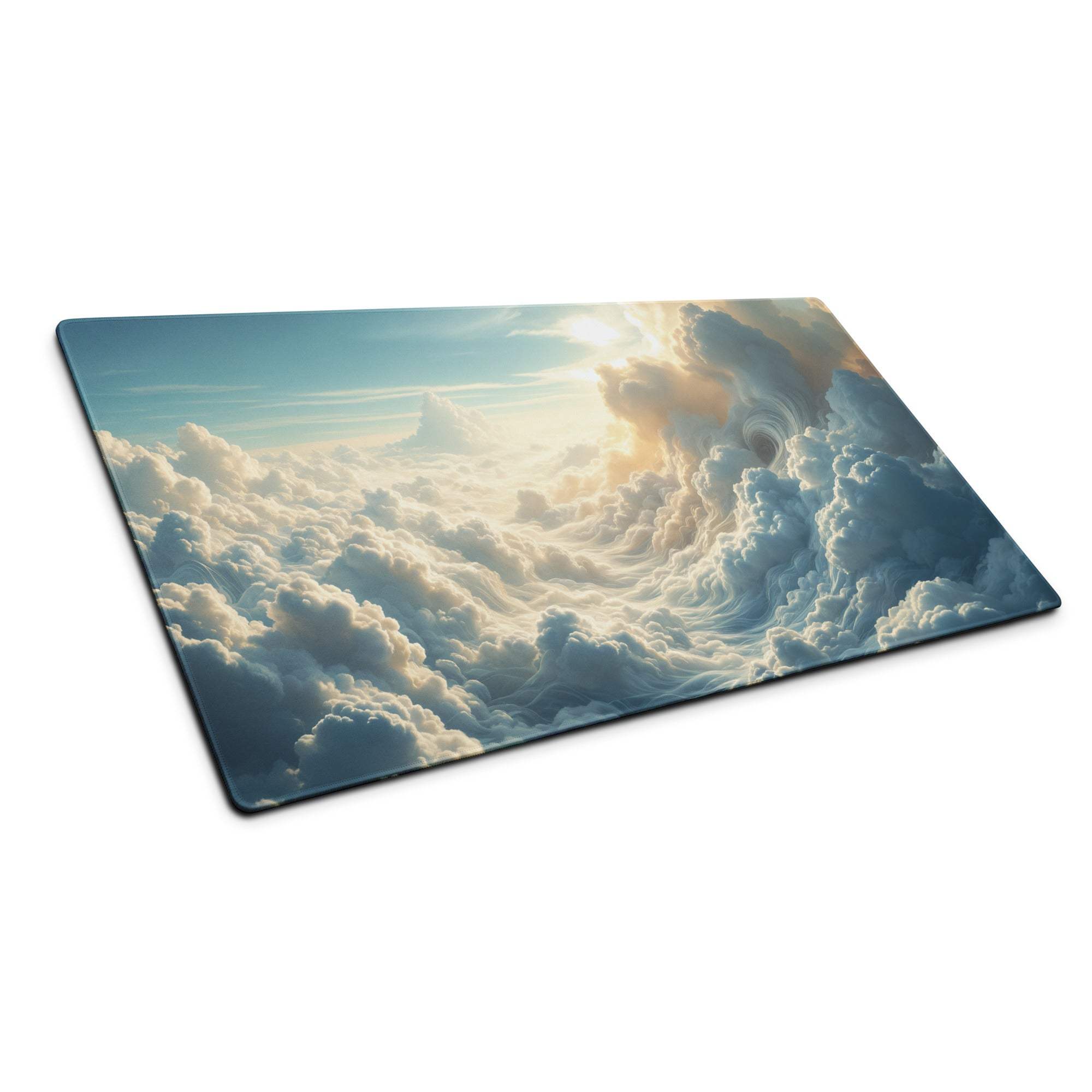 Celestial Sky Dreamy Blue Cloudscape gaming mouse pad with vivid clouds
