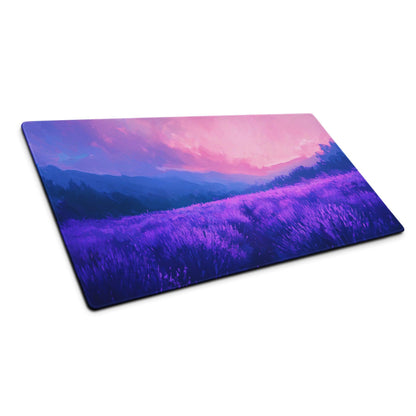 Dreamy purple lavender sunset mouse pad with non-slip base