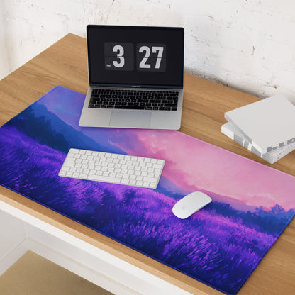 Dreamy purple sunset landscape large gaming mouse pad with smooth surface