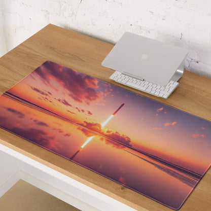 Vibrant orange purple rocket launch sunset gradient gaming mouse pad