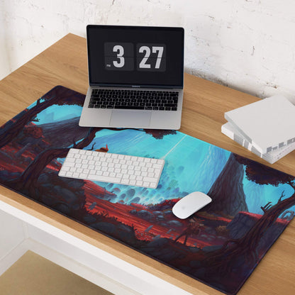 Epic fantasy landscape gaming mouse pad with large size and non-slip base