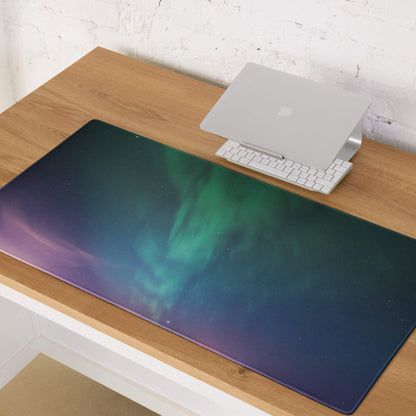 Aurora Night Sky large gaming mousepad with aurora borealis design