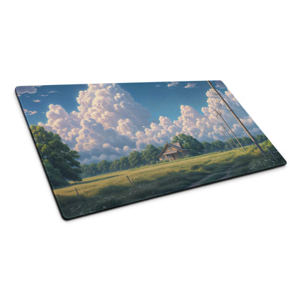 Serene countryside anime mouse pad with large non-slip surface