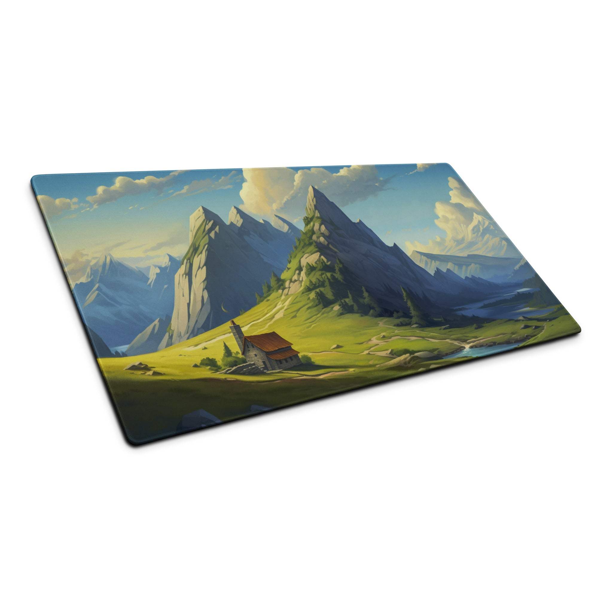 Epic Mountain Landscape gaming mouse pad with vibrant alpine scene
