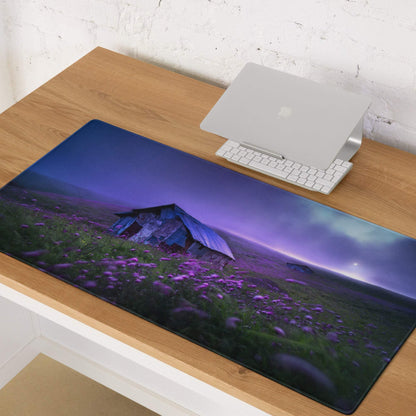 Epic Landscape Purple Twilight large gaming mouse pad with barn design