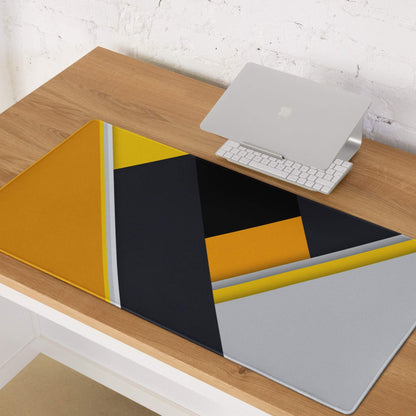 Geometric bold yellow black gray gaming mouse pad with high traction
