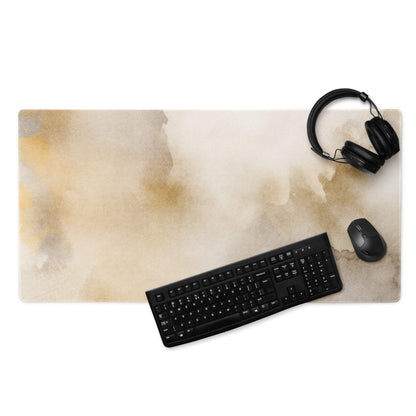 Watercolor abstract warm beige sepia gaming mouse pad, large non-slip