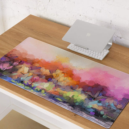 Vibrant abstract landscape large gaming mouse pad with non-slip base