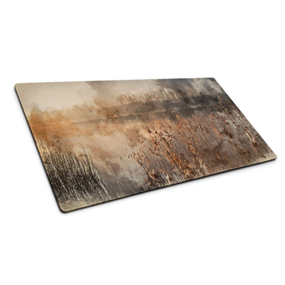 Extra large watercolor landscape gaming mouse pad in warm sepia tones