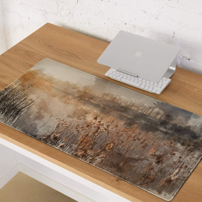 Transparent watercolor landscape gaming mouse pad in sepia tones