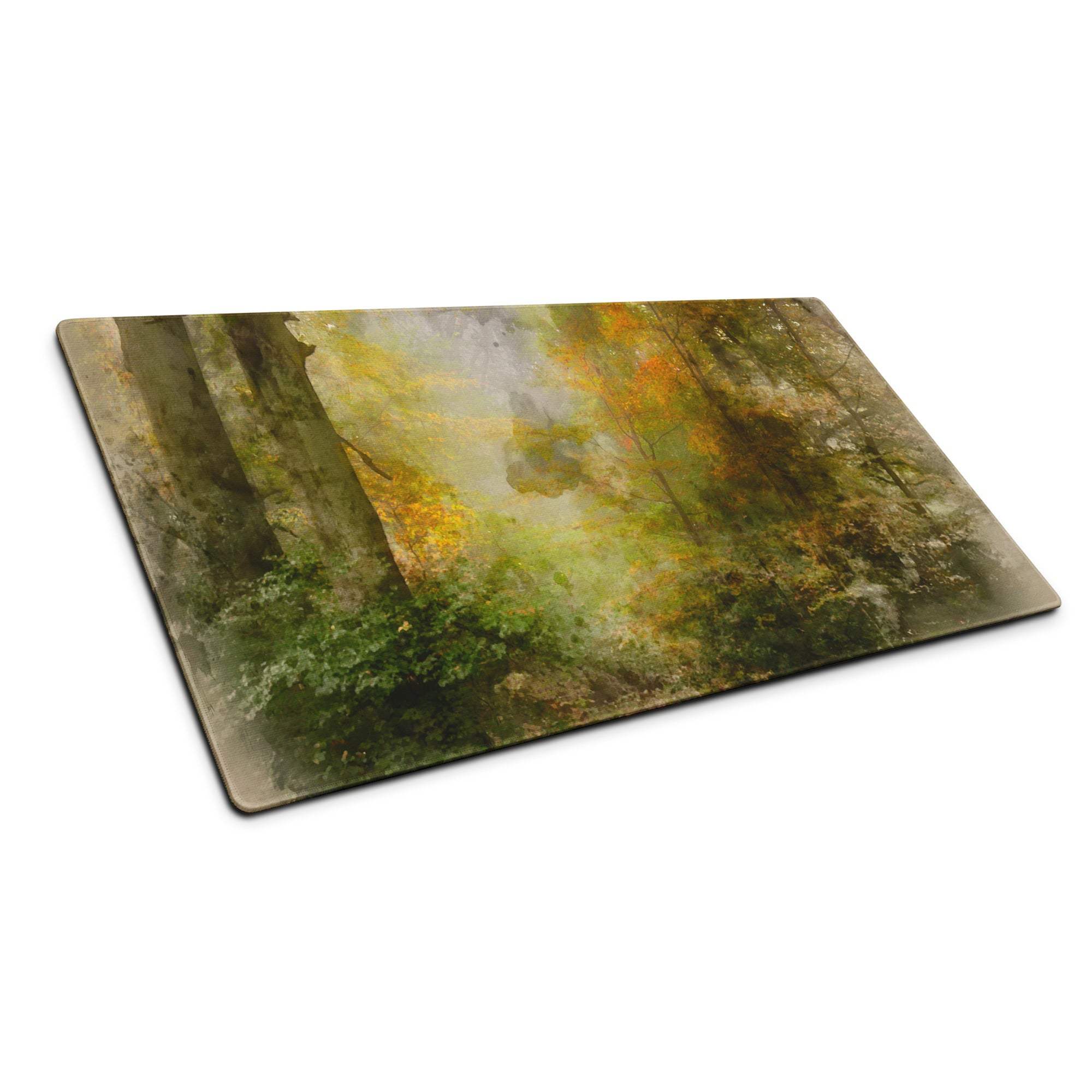 Autumn forest watercolor rectangular cutting board, large non-slip gaming mouse pad