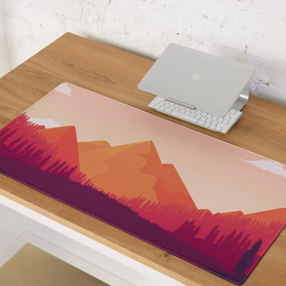 Sunset Mountain gradient gaming mouse pad with non-slip backing