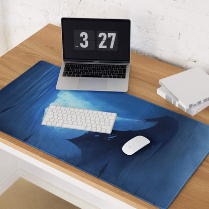 Blue ocean shark gaming mousepad with large non-slip base