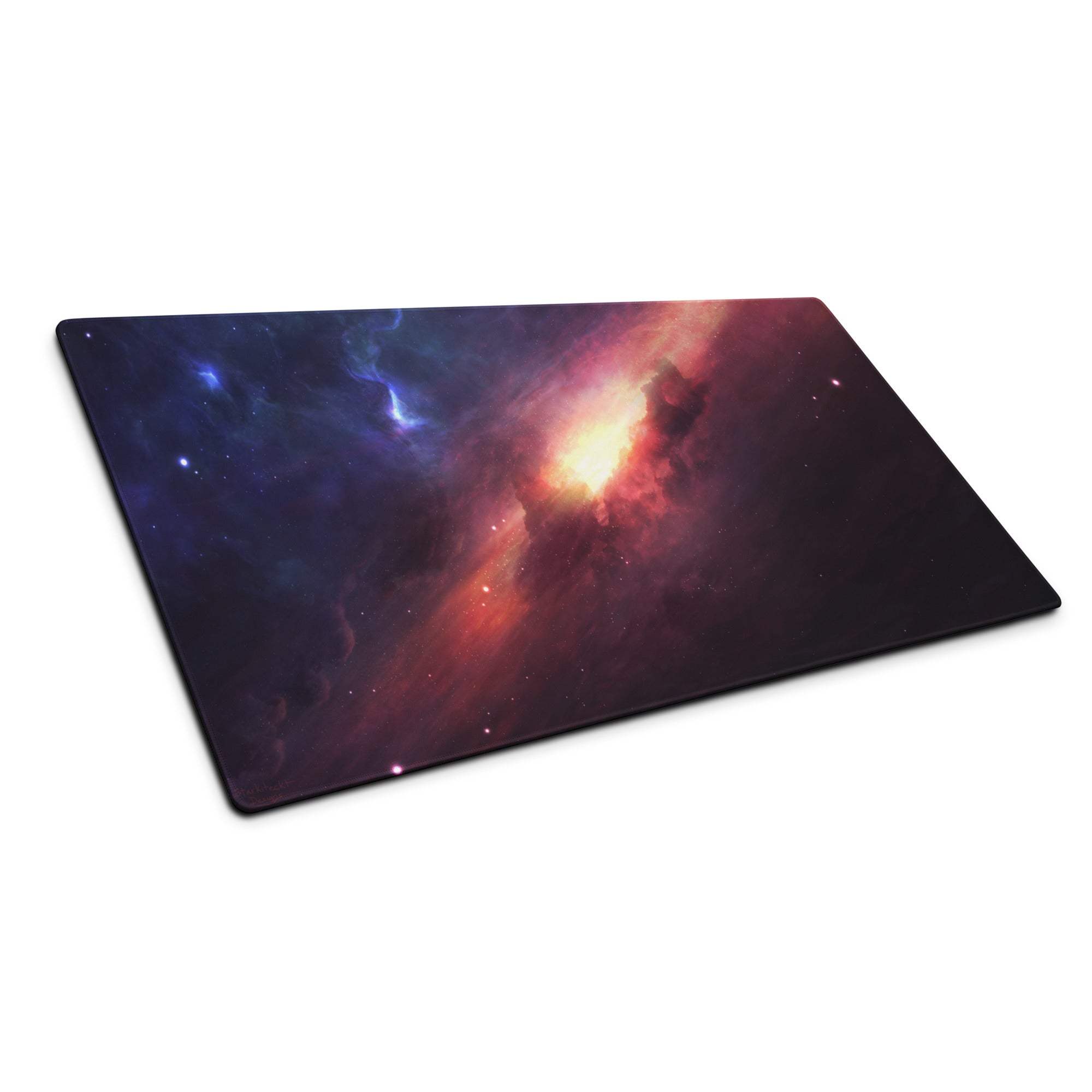 Cosmic galaxy nebula gaming mousepad with vibrant aurora design