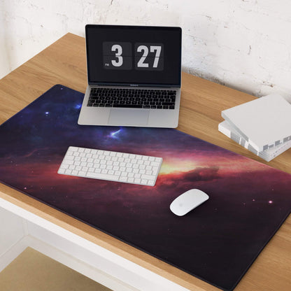 Cosmic Galaxy Nebula gaming mouse pad with vibrant aurora design