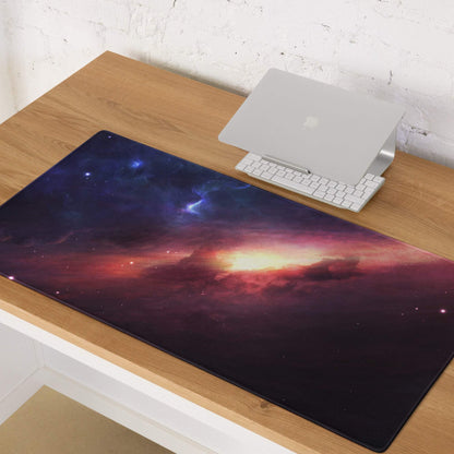 Cosmic Galaxy Nebula gaming mousepad with vibrant aurora design