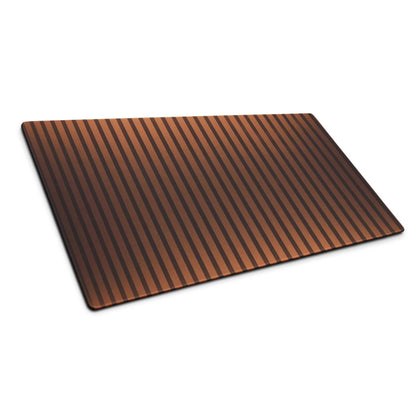 Copper stripe large gaming mouse pad with brushed copper finish and non-slip backing
