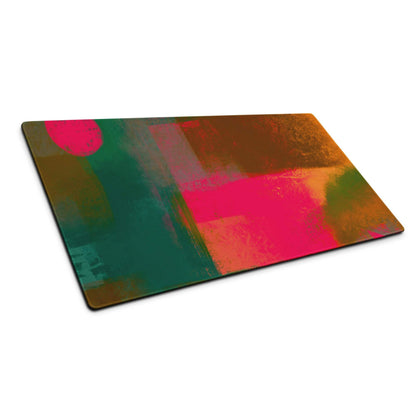 Rectangular abstract magenta teal orange gaming mouse pad