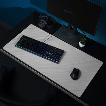 White marble textured large gaming mouse pad with non-slip base