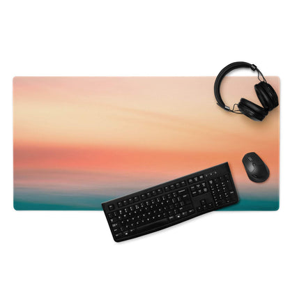 Premium sunset gradient large gaming mouse pad with non-slip base