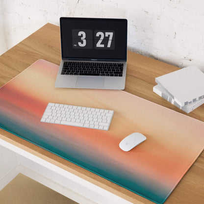 Premium sunset gradient large gaming mouse pad with non-slip base