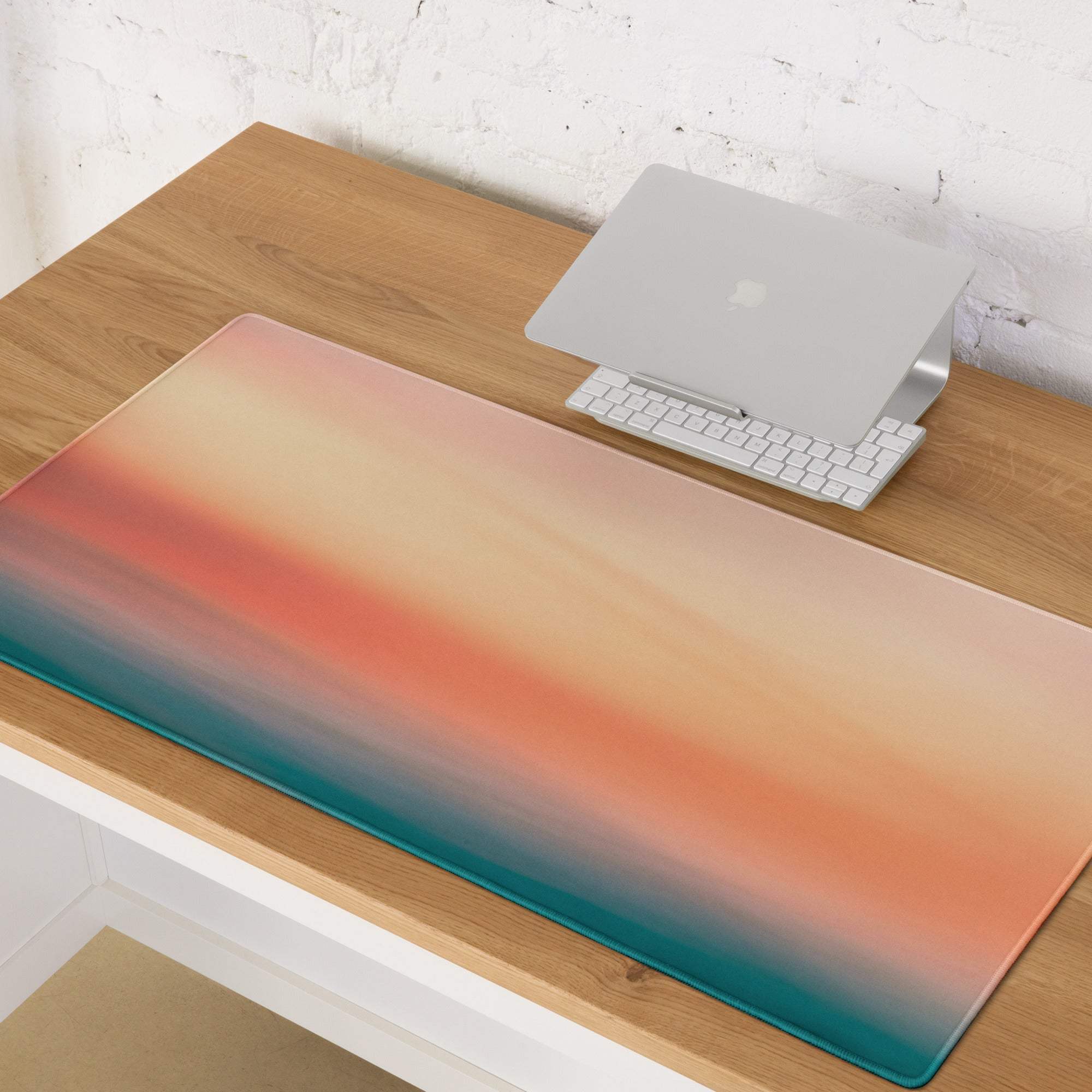 Premium sunset gradient large gaming mouse pad with non-slip base
