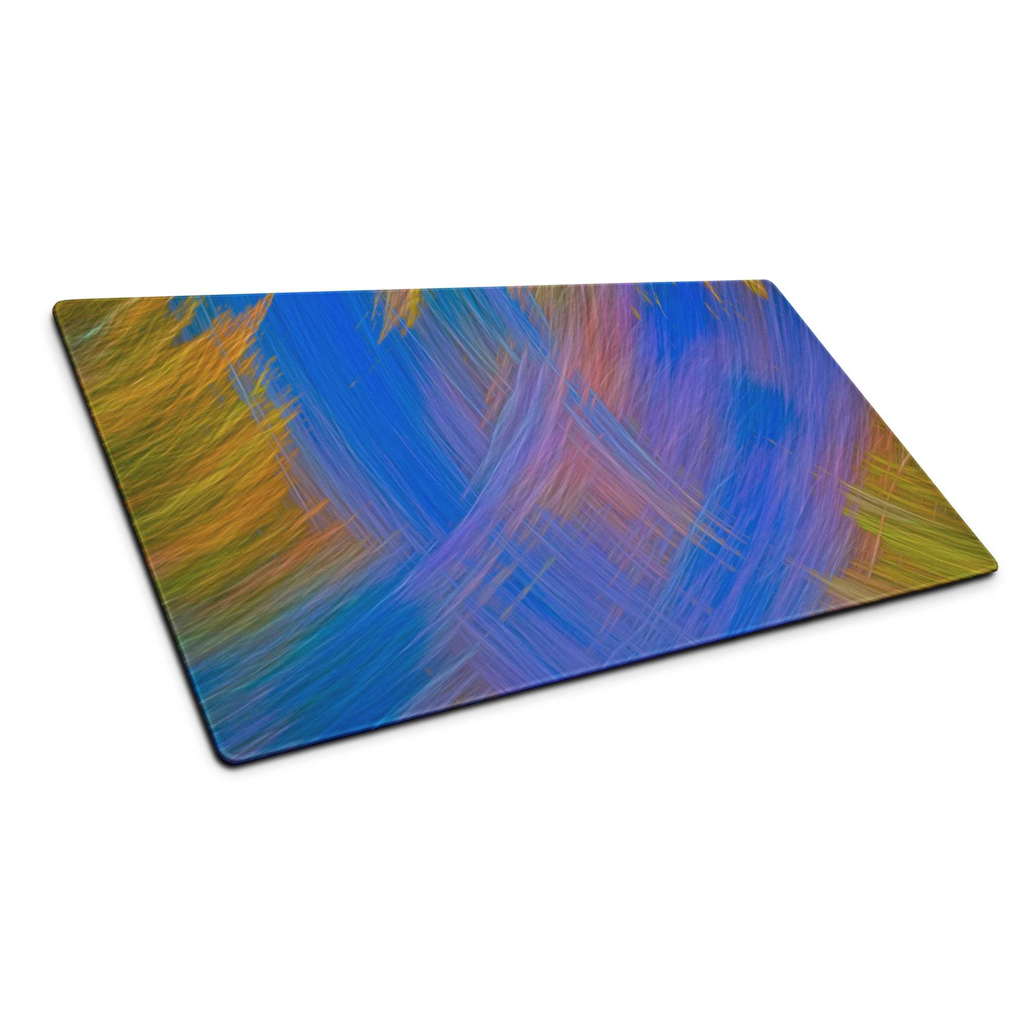 Vibrant abstract brushstrokes rectangular cutting board in blue purple orange yellow