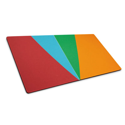 Vibrant geometric color block non-slip gaming mouse pad, multi-color sections