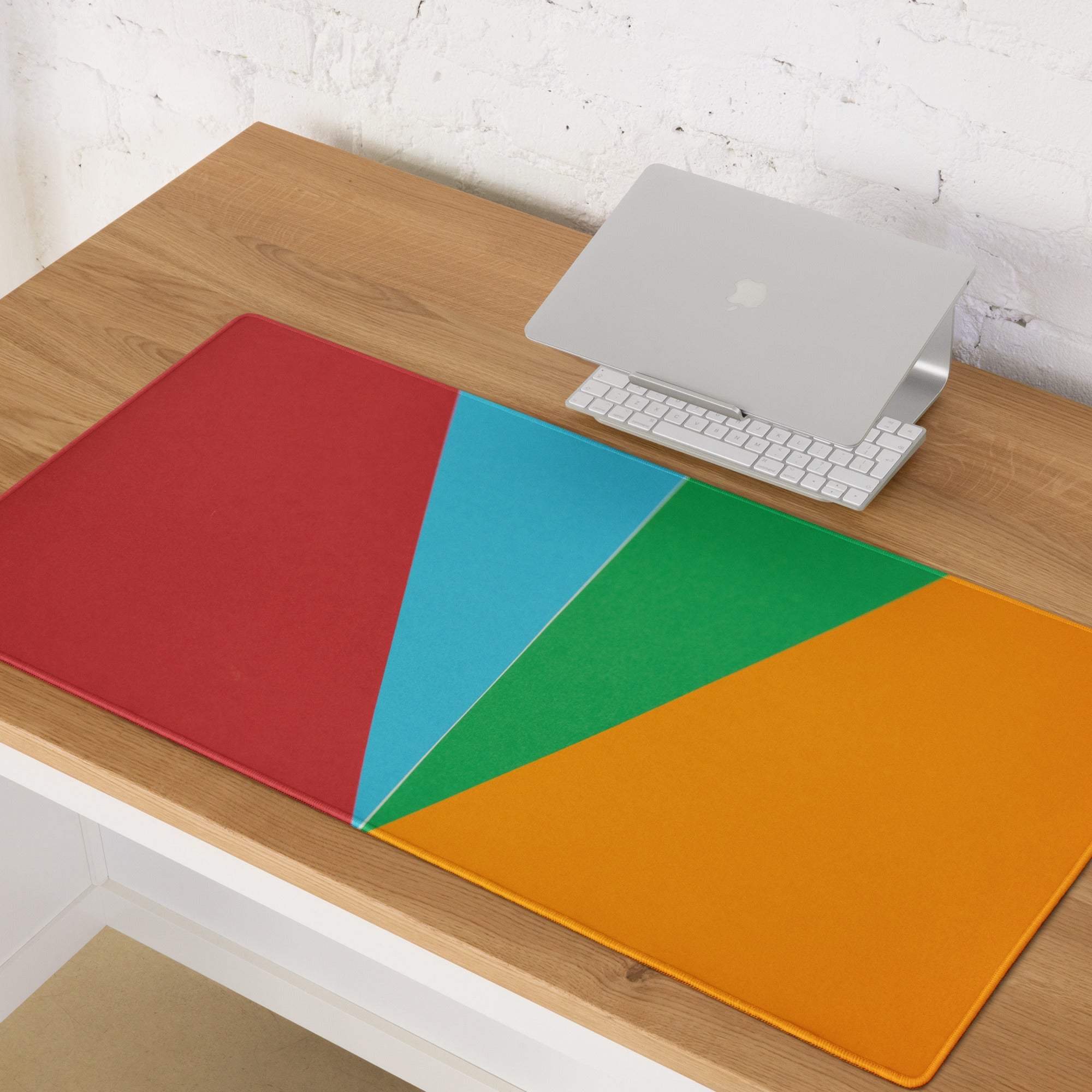Vibrant abstract geometric color blocking large premium non-slip gaming mouse pad