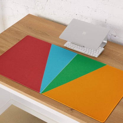 Vibrant abstract geometric color blocking large premium non-slip gaming mouse pad