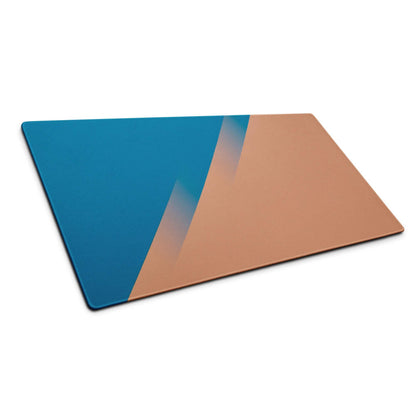 Modern rectangular gaming mouse pad with blue copper gradient and non-slip backing