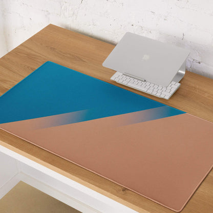 Sleek teal-to-rose gold gradient gaming mouse pad, non-slip backing, large size