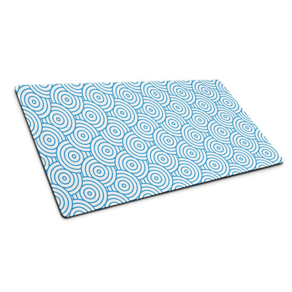 Geometric blue ocean spiral circle gaming mouse pad large size
