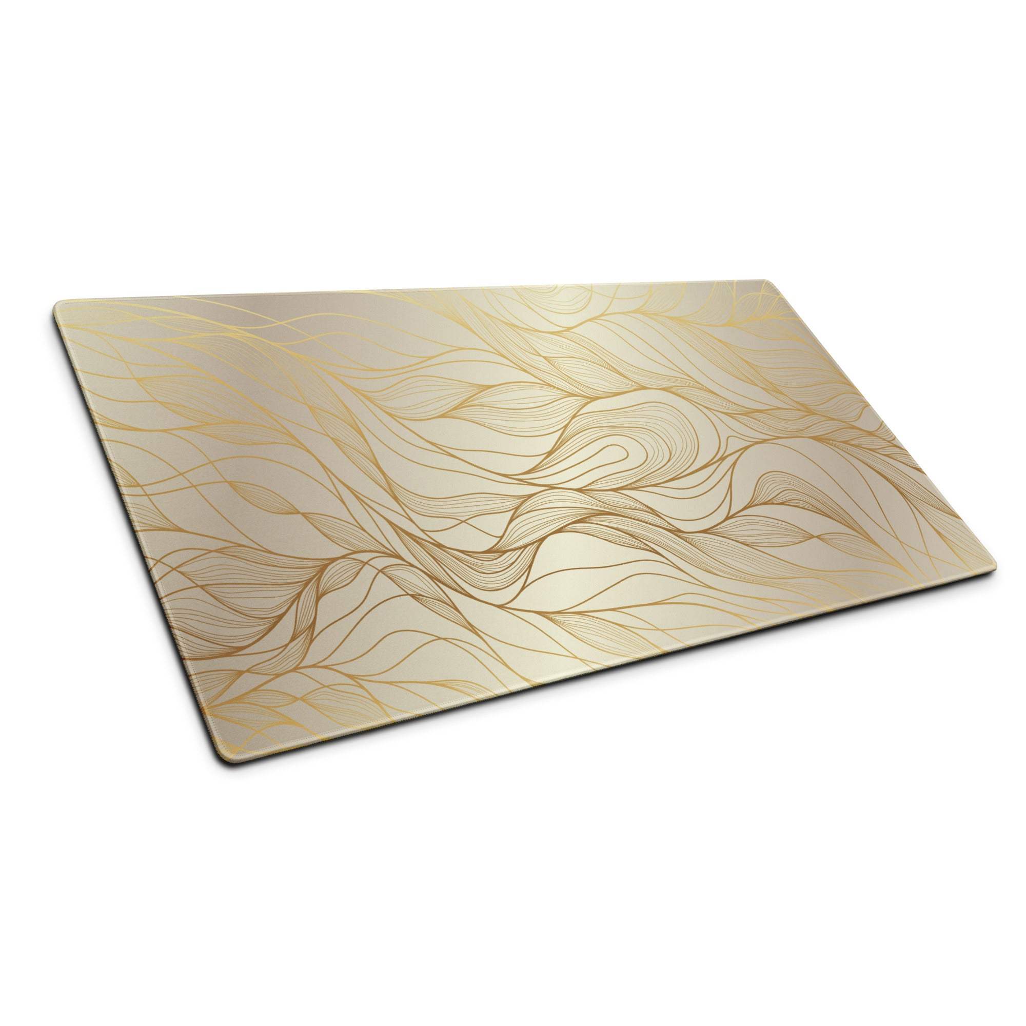 Luxury gold abstract lines gaming mouse pad with sleek glass-like design