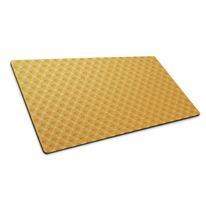 Elegant gold scallop wave pattern gaming mouse pad with non-slip base