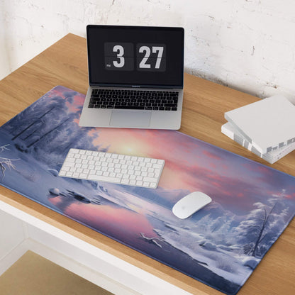 Winter Landscape Snowy Mountains Twilight Gaming Mouse Pad
