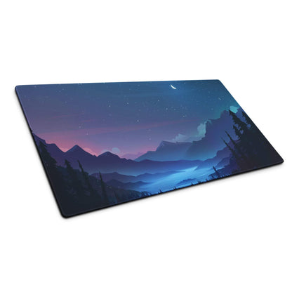 Night sky mountain landscape gaming mouse pad with non-slip base