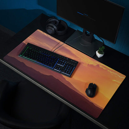 Sunset mountain landscape gaming mouse pad, large non-slip base
