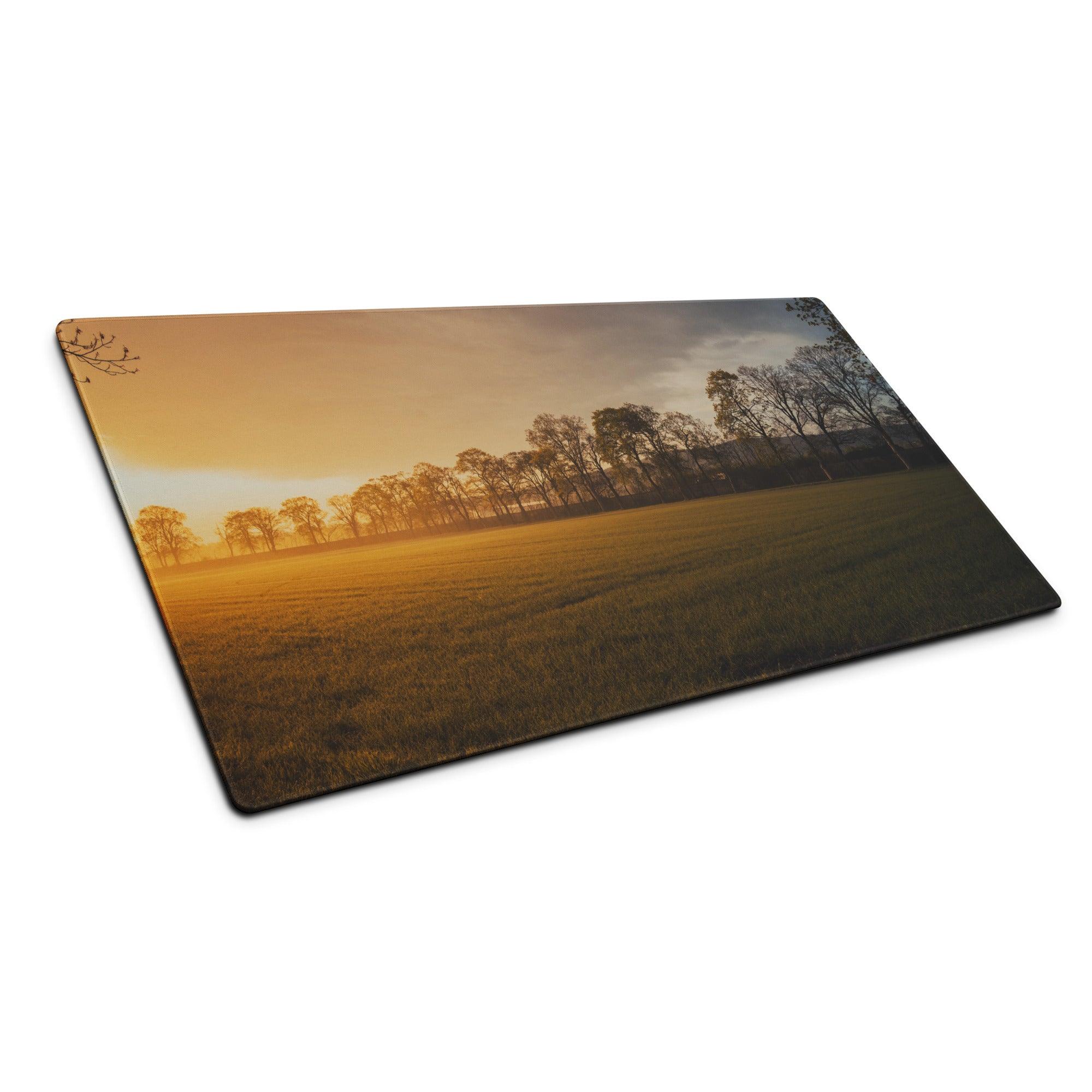 Golden hour sunset landscape rectangular glass cutting board