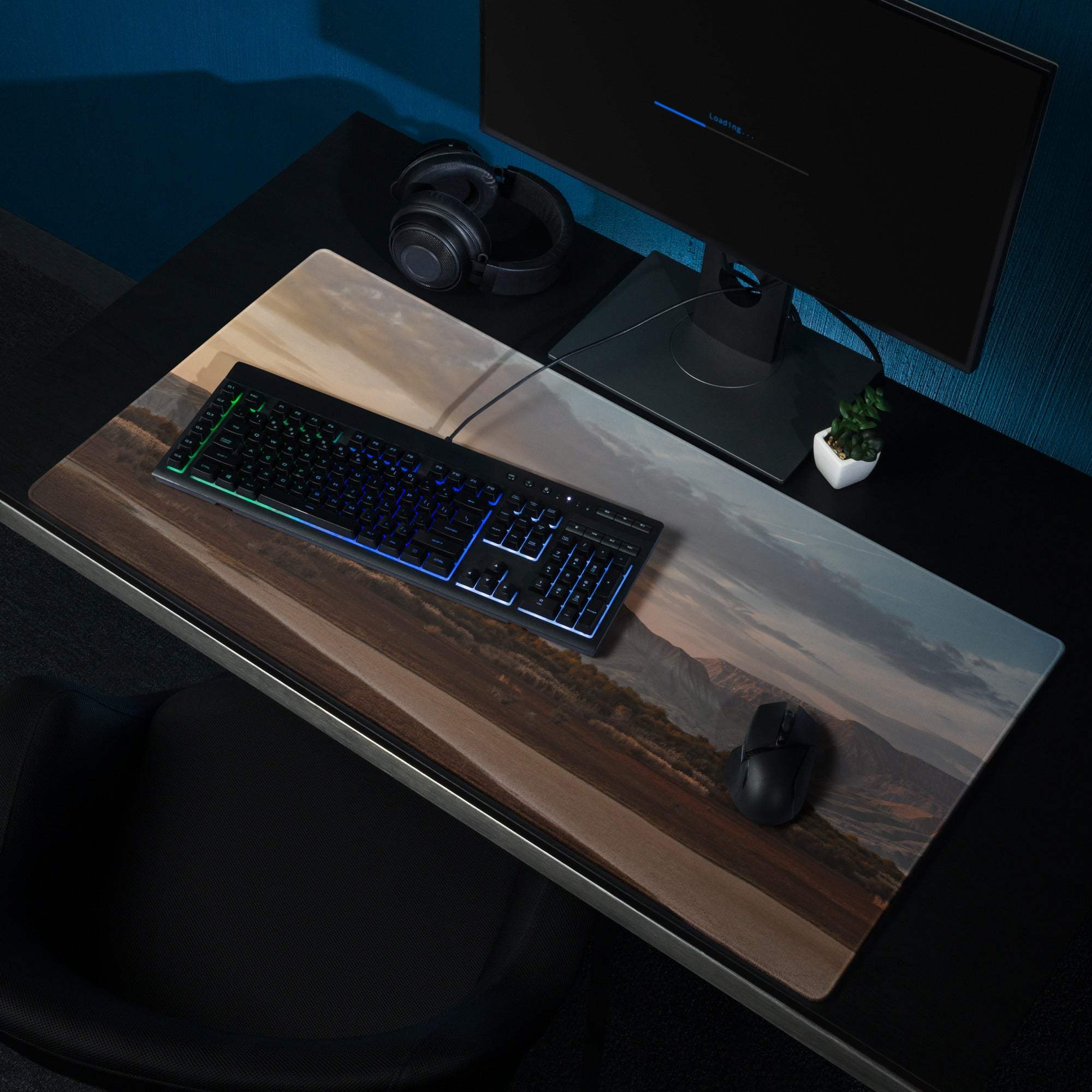 Sunset Mountain Landscape Extra Large Gaming Mouse Pad with non-slip base
