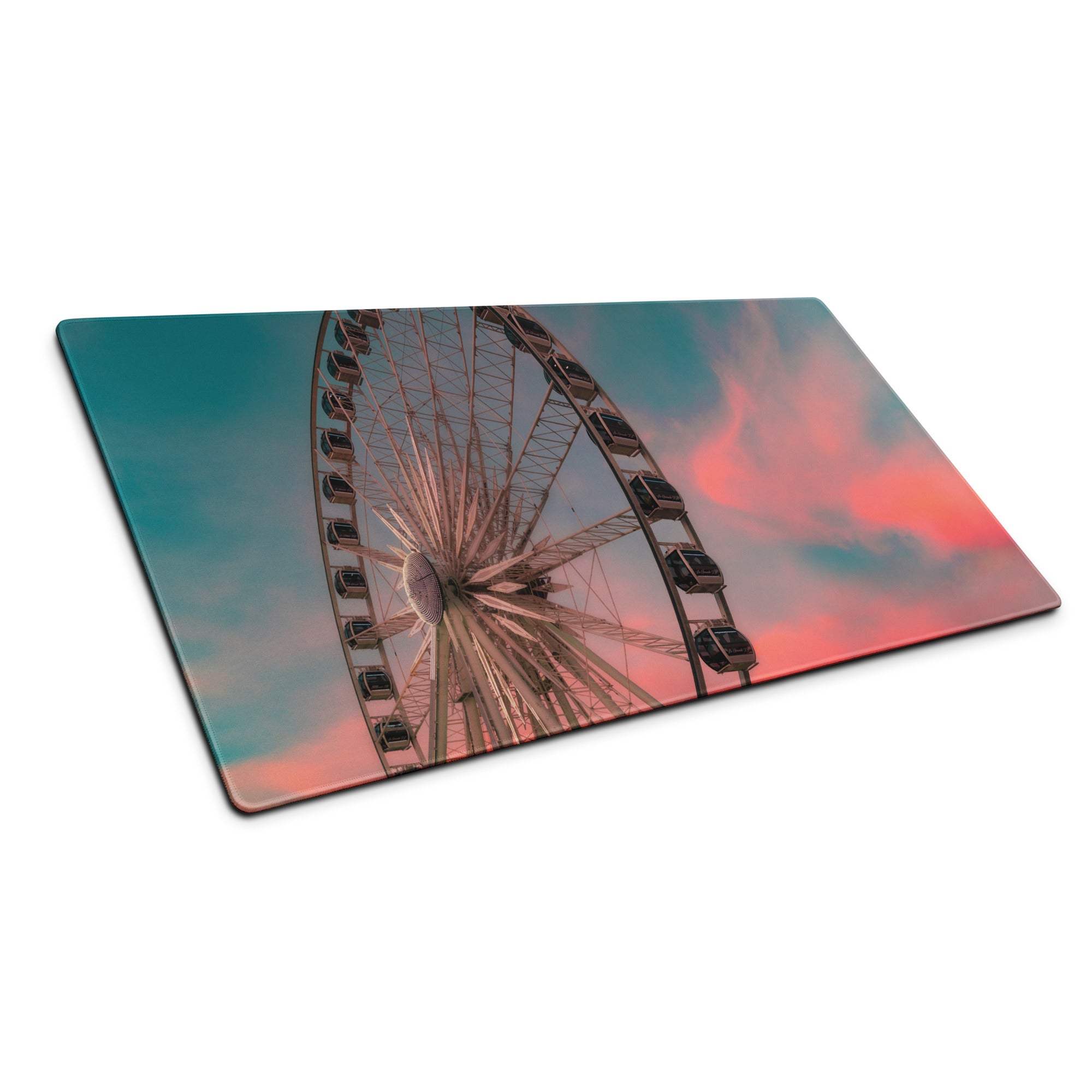 Dreamy sunset ferris wheel panorama rectangular glass cutting board