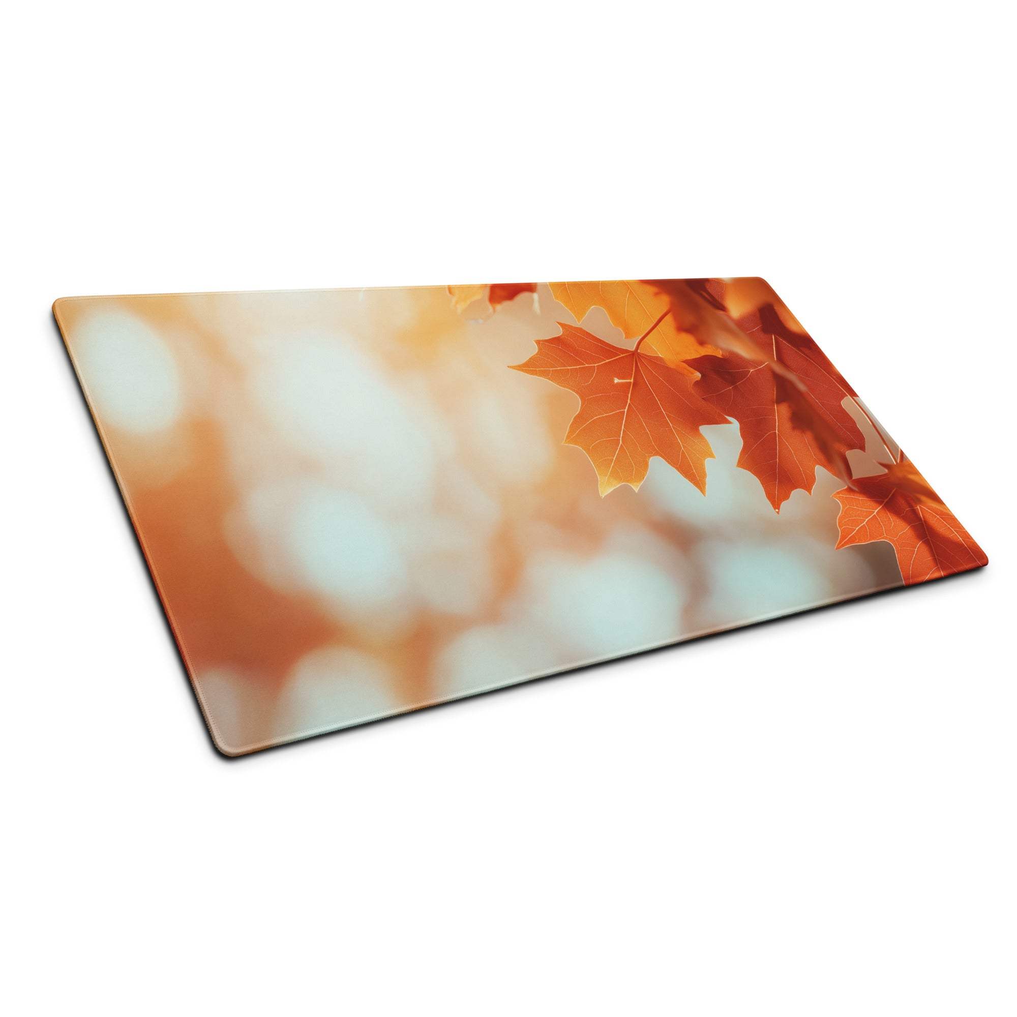 Autumn leaves rectangular glass cutting board with orange red maple design