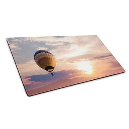 Rectangular hot air balloon cutting board on sunset sky gaming mouse pad