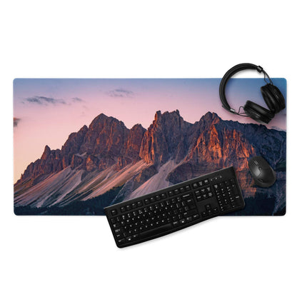 Premium mountain sunset gaming mouse pad with large size non-slip base