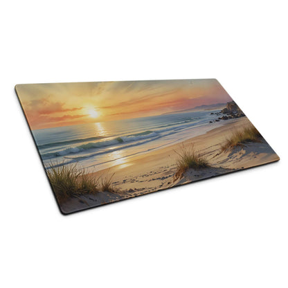 Coastal sunset beach scene on large non-slip gaming mouse pad
