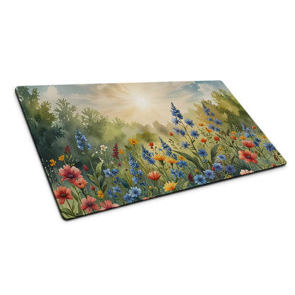 Sunrise Meadow floral glass cutting board with wildflowers