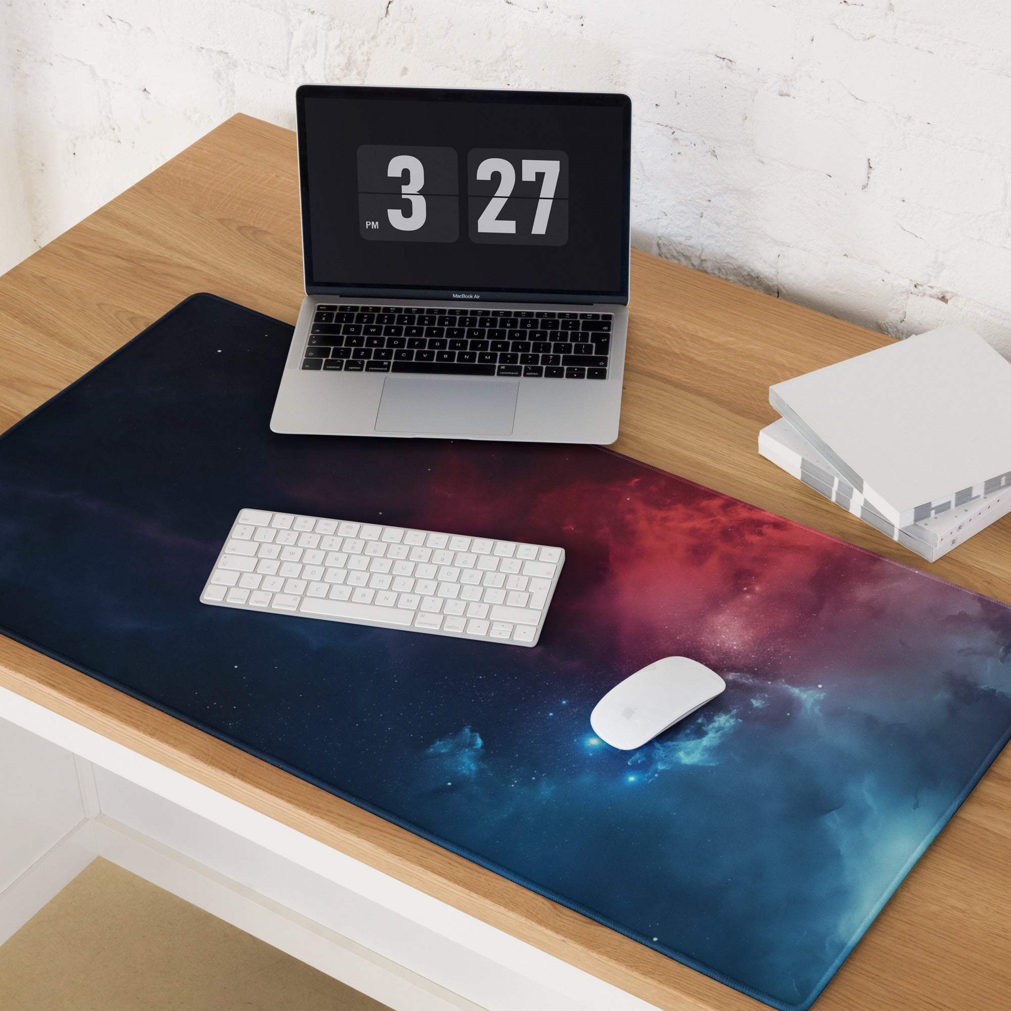 Cosmic Nebula gaming mouse pad with vibrant nebula design and non-slip base