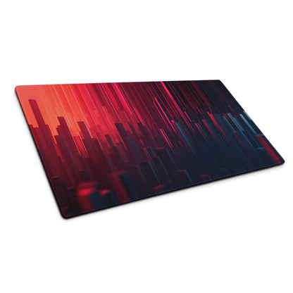 Cyberpunk neon city gradient gaming mouse pad red blue design