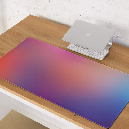 Premium large gradient sunset gaming mouse pad with glow multicolor design