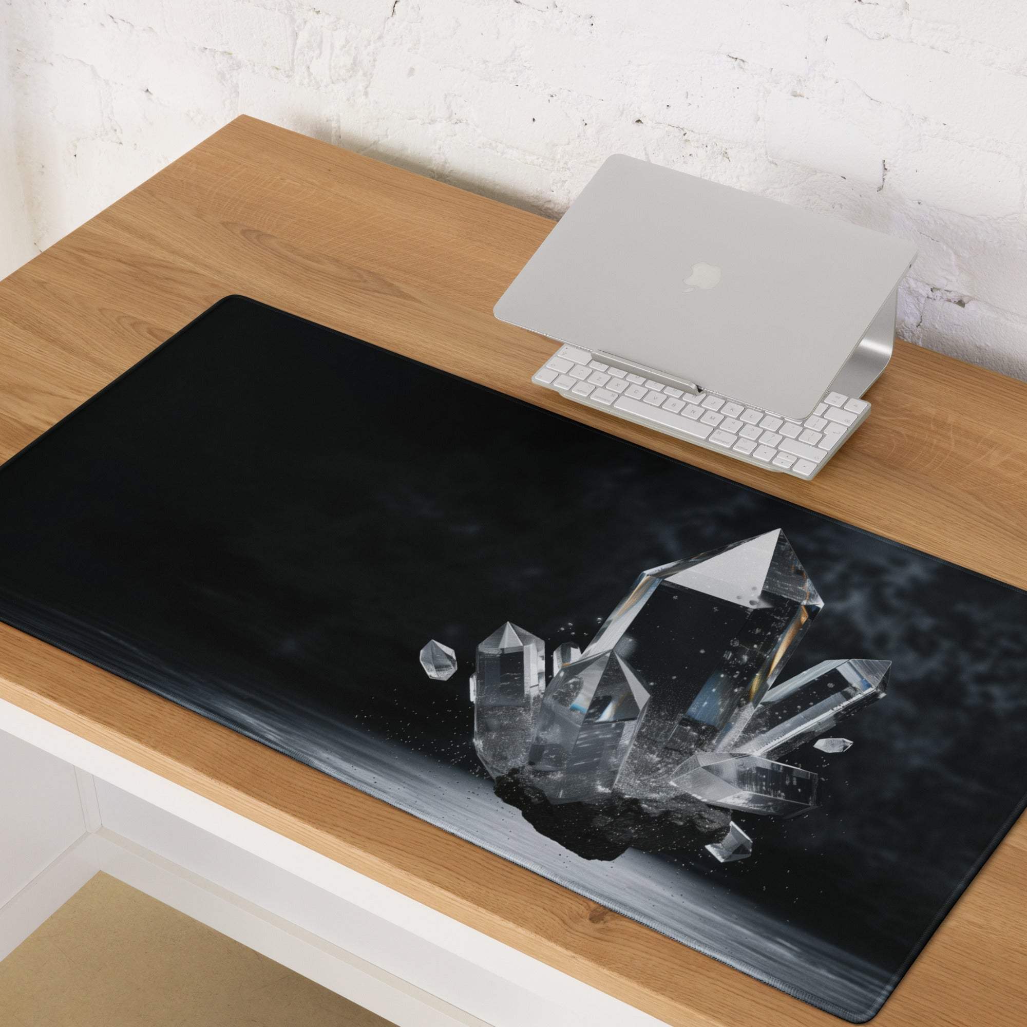 Dark Crystal large gaming mouse pad with translucent crystal design